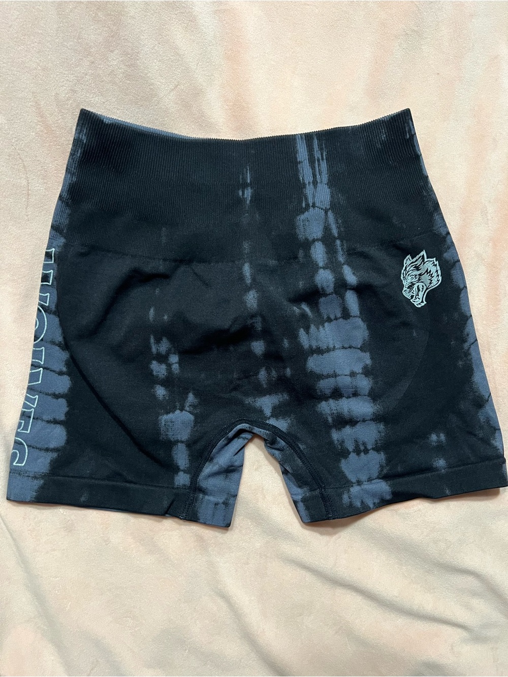 Darc Sport Black and Gray Tie-Dye Athletic Bike Shorts